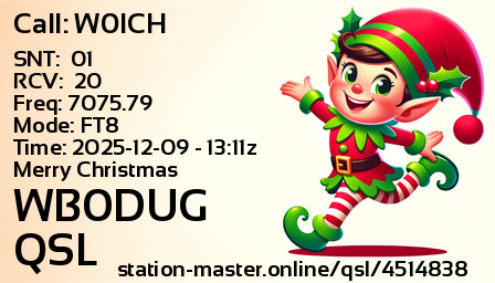 QSL Card for WB0DUG QSO with W0ICH