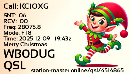 QSL Card for WB0DUG QSO with KC1OXG