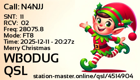 QSL Card for WB0DUG QSO with N4NJJ