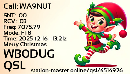 QSL Card for WB0DUG QSO with WA9NUT