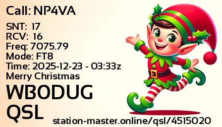 QSL Card for WB0DUG QSO with NP4VA