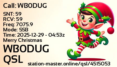 QSL Card for WB0DUG QSO with WB0DUG