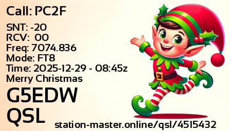 QSL Card for G5EDW QSO with PC2F