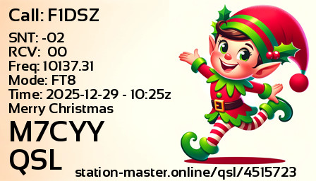 QSL Card for M7CYY QSO with F1DSZ