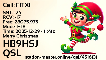 QSL Card for HB9HSJ QSO with F1TXI