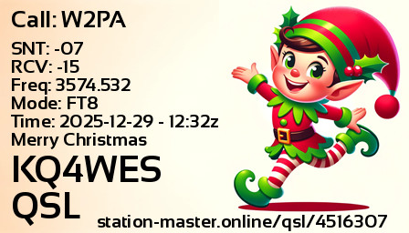 QSL Card for KQ4WES QSO with W2PA