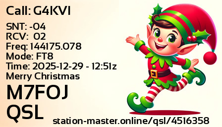 QSL Card for M7FOJ QSO with G4KVI