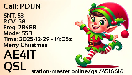 QSL Card for AE4IT QSO with PD1JN