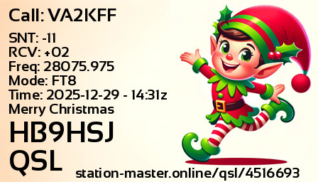 QSL Card for HB9HSJ QSO with VA2KFF