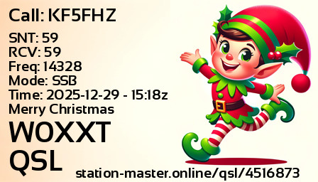 QSL Card for W0XXT QSO with KF5FHZ