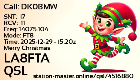 QSL Card for LA8FTA QSO with DK0BMW