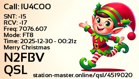 QSL Card for N2FBV QSO with IU4COO