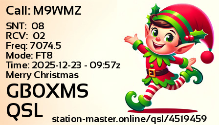 QSL Card for GB0XMS QSO with M9WMZ