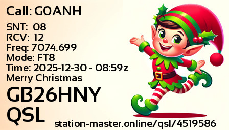 QSL Card for GB26HNY QSO with G0ANH