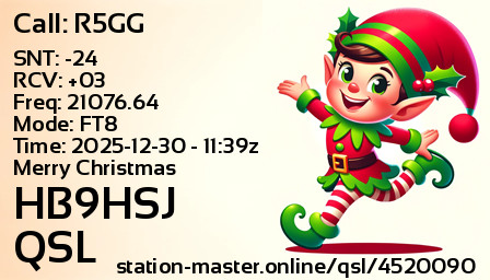 QSL Card for HB9HSJ QSO with R5GG