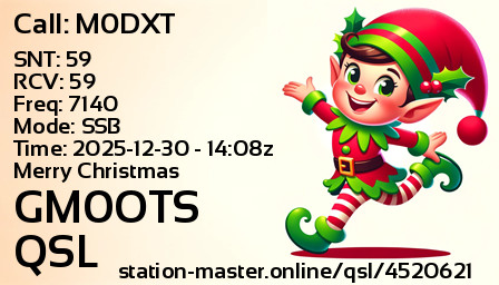 QSL Card for GM0OTS QSO with M0DXT