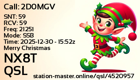 QSL Card for NX8T QSO with 2D0MGV