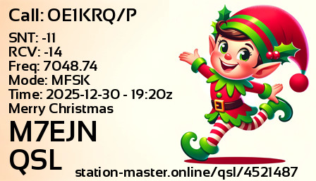 QSL Card for M7EJN QSO with OE1KRQ/P