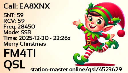QSL Card for FM4TI QSO with EA8XNX