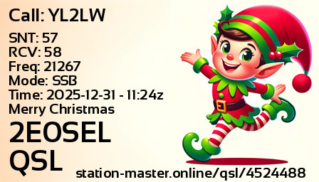 QSL Card for 2E0SEL QSO with YL2LW