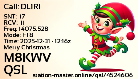 QSL Card for M8KWV QSO with DL1RI