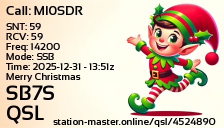 QSL Card for SB7S QSO with MI0SDR