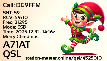 QSL Card for A71AT QSO with DG9FFM