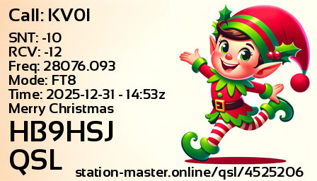 QSL Card for HB9HSJ QSO with KV0I
