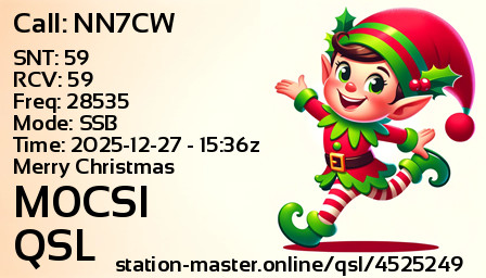 QSL Card for M0CSI QSO with NN7CW
