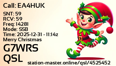 QSL Card for G7WRS QSO with EA4HUK