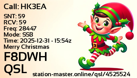 QSL Card for F8DWH QSO with HK3EA