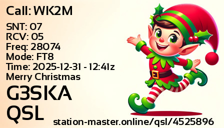 QSL Card for G3SKA QSO with WK2M