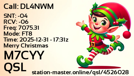 QSL Card for M7CYY QSO with DL4NWM