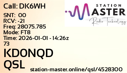 QSL Card for KD0NQD QSO with DK6WH