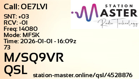 QSL Card for M/SQ9VR QSO with OE7LVI