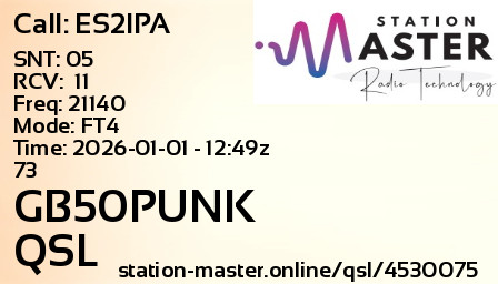 QSL Card for GB50PUNK QSO with ES2IPA