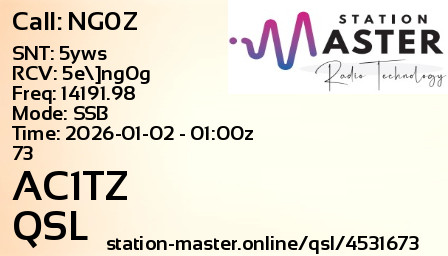 QSL Card for AC1TZ QSO with NG0Z