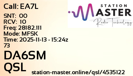 QSL Card for DA6SM QSO with EA7L