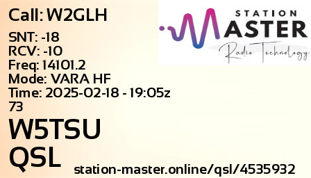 QSL Card for W5TSU QSO with W2GLH