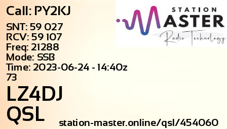 QSL Card for LZ4DJ QSO with PY2KJ