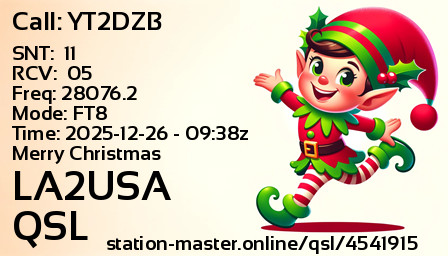 QSL Card for LA2USA QSO with YT2DZB