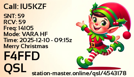 QSL Card for F4FFD QSO with IU5KZF