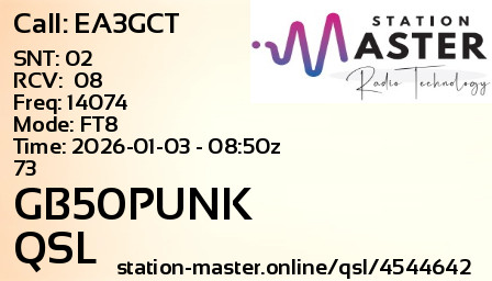 QSL Card for GB50PUNK QSO with EA3GCT