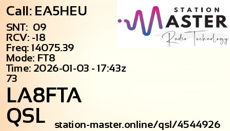 QSL Card for LA8FTA QSO with EA5HEU