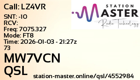 QSL Card for MW7VCN QSO with LZ4VR
