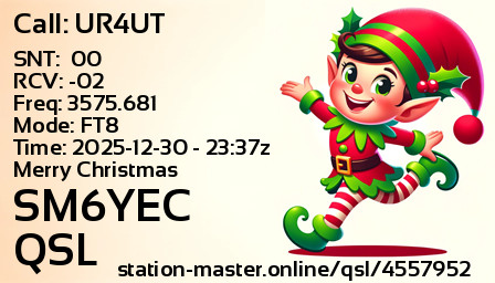 QSL Card for SM6YEC QSO with UR4UT