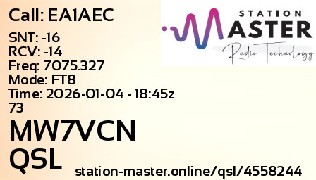 QSL Card for MW7VCN QSO with EA1AEC