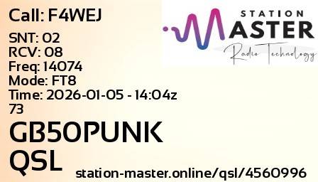 QSL Card for GB50PUNK QSO with F4WEJ