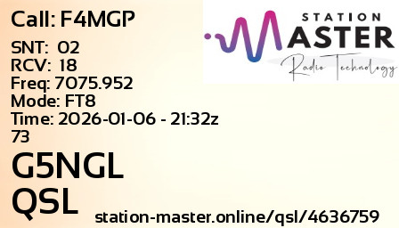 QSL Card for G5NGL QSO with F4MGP