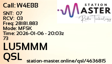 QSL Card for LU5MMM QSO with W4EBB